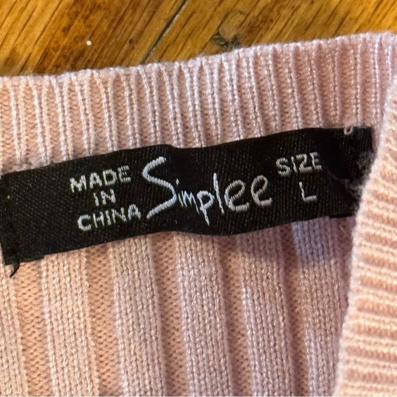 Simplee Pink Knit Top with Skirt Women’s size L - Picture 3 of 10